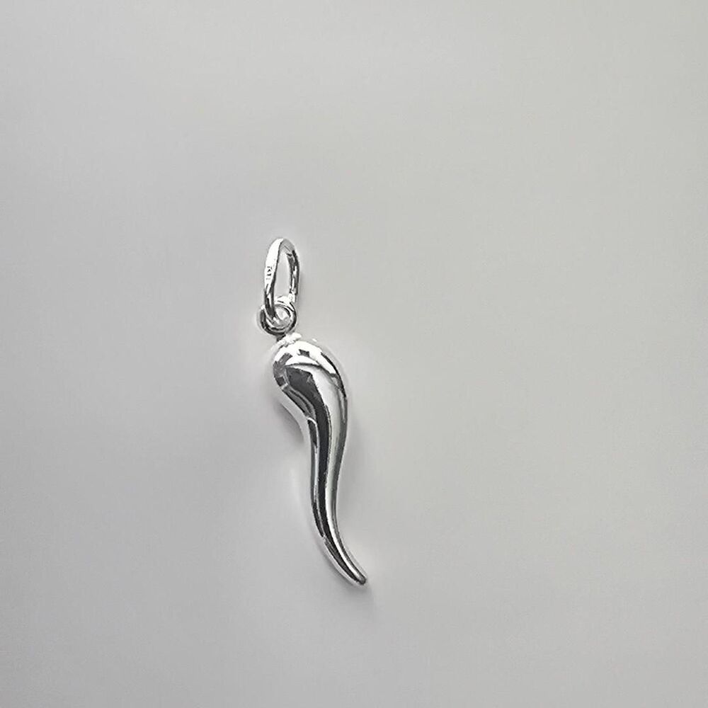 Sterling Silver Italian Horn Charm Pendant